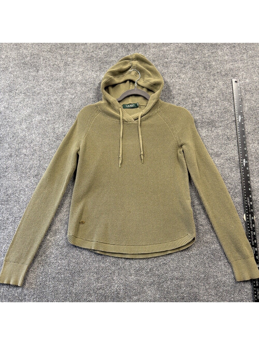 Ralph Lauren Small Olive Green Knitted Hoodie